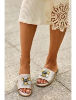 Klapki Damskie Z Ozdobami S.Barski KV27-031 Beżowe