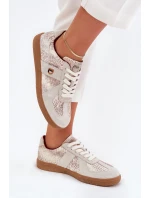Sneakersy Damskie Daniel Lopez Just Dare SS2D4032 Zwierzęcy Wzór Beżowe