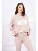 Súprava s potlačou Queen béžová