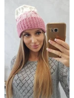Dámska čiapka Samara K346 powder pink+ecru