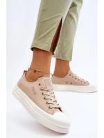 Nízke šnurovacie tenisky Big Star LL274969 Beige