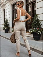 Dámske džínsy Mom Fit s opaskom, béžové, FashionStreet UY3083