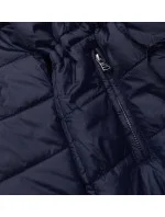 Tmavomodro-hnedá obojstranná dámska bunda (W556)