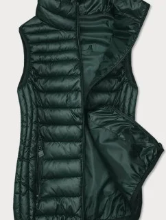 Tmavozelená dámska vesta so stojačikom (B2722-10)