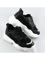 Čierne dámske šnurovacie tenisky "sneakers" (172)
