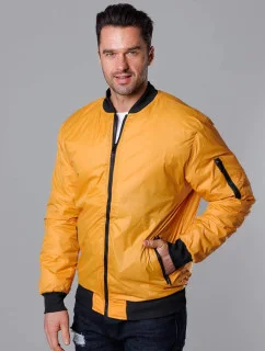 Tmavo žltá pánska bunda typu "bomber" s prešívanou podšívkou (AK95-22)