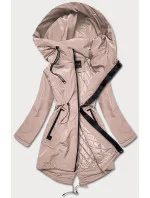 Jednoduchá béžová dámska bunda so šikmými vreckami (HS-1832-1)