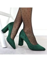 Zelené semišové lodičky na ihlovom podpätku Sergio Leone PB216