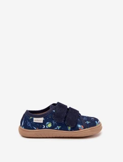 Kapcie Barefoot Chłopięce Kosmos Milami Granatowe Saphira