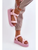 Dámske sandále na platforme Big Star - ružové