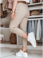 Dámske nohavice s opaskom MADELINA dark beige FashionStreet UY2622 Dámske nohavice s opaskom MADELINA dark beige FashionStreet UY2622