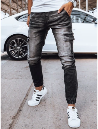 Pánske džínsové nohavice jogger čierne FashionStreet UX4038 Pánske džínsové nohavice jogger čierne FashionStreet UX4038