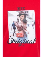 Blúzka s potlačou Originálna červená