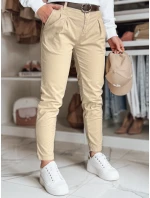 Dámske nohavice chinos s opaskom MODELA dark beige FashionStreet UY2571 Dámske nohavice chinos s opaskom MODELA dark beige FashionStreet UY2571