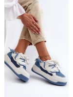 Sneakersy Damskie Na Platformie Niebieskie Moariella