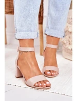 Dámske sandále na podpätku Powder Pink Lexi