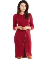 Denné dámske šaty A342 bordó - Awama