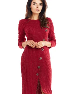 Denné dámske šaty A342 bordó - Awama