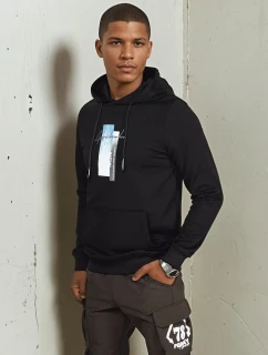 Pánska mikina s kapucňou čierna FashionStreet BX5725