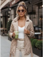 Dámska prechodná bunda s opaskom béžová FashionStreet TY5589