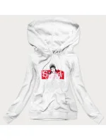 Biela dámska športová mikina s kapucňou (N4596)