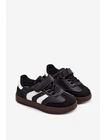 Detské tenisky na suchý zips z imitácie kože Black Ronja
