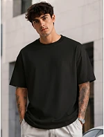 Pánske základné bavlnené oversize čierne tričko FashionStreet RX5682