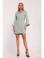 M876 Šaty so širokými manžetami - mentolové
