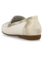 Pohodlné kožené poltopánky Rieker W RKR658 beige