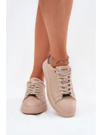 Sneakersy Damskie Z Eko Skóry Big Star RR274259 Beżowe