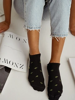 Dámske nízke ponožky Leaves Black