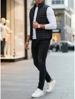 Pánska prešívaná vesta čierna FashionStreet TX5084
