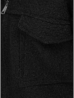 Krátky dámsky kabát typu „baranek“ na zips, čierny, FashionStreet TY6059 Krátky dámsky kabát typu „baranek“ na zips, čierny, FashionStreet TY6059