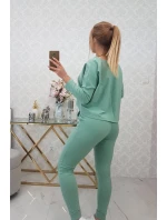 Súprava s oversize blúzkou tmavo mätovej farby Súprava s oversize blúzkou tmavo mätovej farby