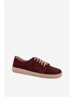 Trampki Typu Barefoot Z Naturalnego Zamszu Zazoo 314 Bordowe