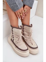 Dámske vyšívané snehule na platforme svetlo béžové Naleris Dámske vyšívané snehule na platforme svetlo béžové Naleris