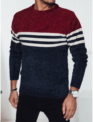 Pánsky pruhovaný tmavomodrý sveter FashionStreet WX2229