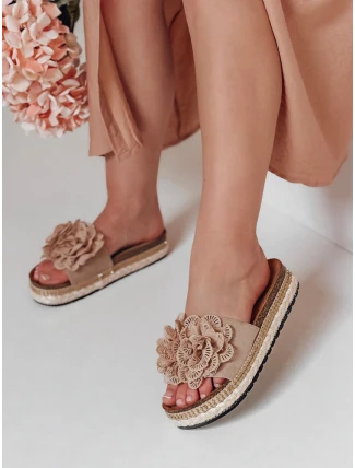 Dámske kvetinové žabky KWIATARIS khaki FashionStreet ZY0910