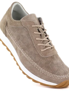 Dámske semišové kožené poltopánky svetlohnedé Sergio Leone SP001