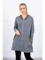 Mikina s ozdobnou páskou grafitová