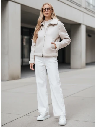 Dámsky semišový kabát z ovčej kože KASAMIRA white FashionStreet TY4739 Dámsky semišový kabát z ovčej kože KASAMIRA white FashionStreet TY4739