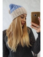 Paris fleecová čiapka K212 modrá+béžová