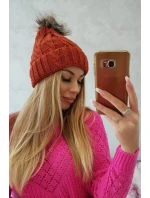 Fleecová kockovaná čiapka K226 červená