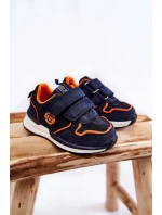 Dziecięce Buty Sportowe Rzepy Memory Foam System Big Star KK374183 Granatowe