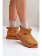 Niskie Śniegowce Damskie Na Platformie Ocieplane Futerkiem Camel Saldren Niskie Śniegowce Damskie Na Platformie Ocieplane Futerkiem Camel Saldren