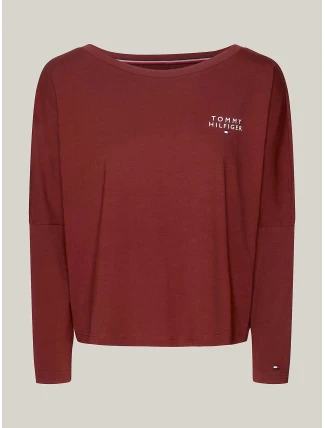 Dámske tričko s dlhým rukávom UW0UW04153 DW5 bordová - Tommy Hilfiger Dámske tričko s dlhým rukávom UW0UW04153 DW5 bordová - Tommy Hilfiger