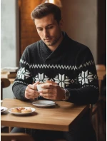 Pánsky čierny sveter FashionStreet WX2268