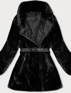 Dámska kožušinová bunda J Style čierna (11Z8075)