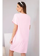 Dámske viskózové šaty s krátkymi rukávmi a ozdobnou potlačou candy pink Dámske viskózové šaty s krátkymi rukávmi a ozdobnou potlačou candy pink