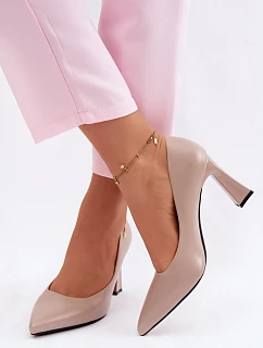 Elegantní lodičky na podpatku Vinceza 62276 Béžové
